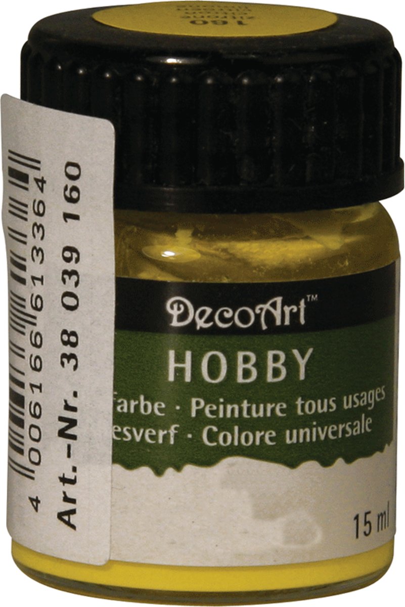 Hobby acrylverf geel 15 ml