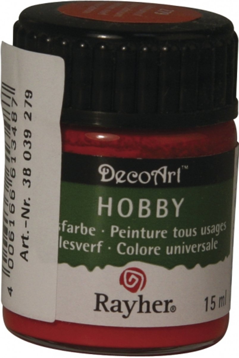 Hobby acrylverf wijnrood 15 ml