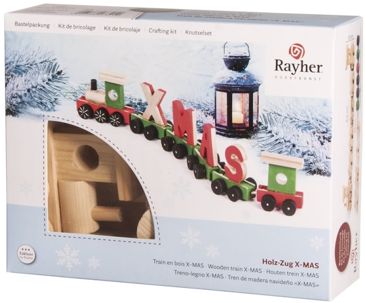 Kerst Knutselset houten kersttrein - Kerstmis hobbyset