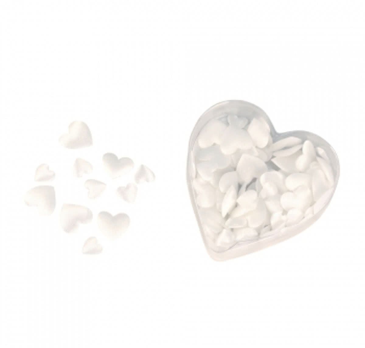 Luxe satijnen strooihartjes wit