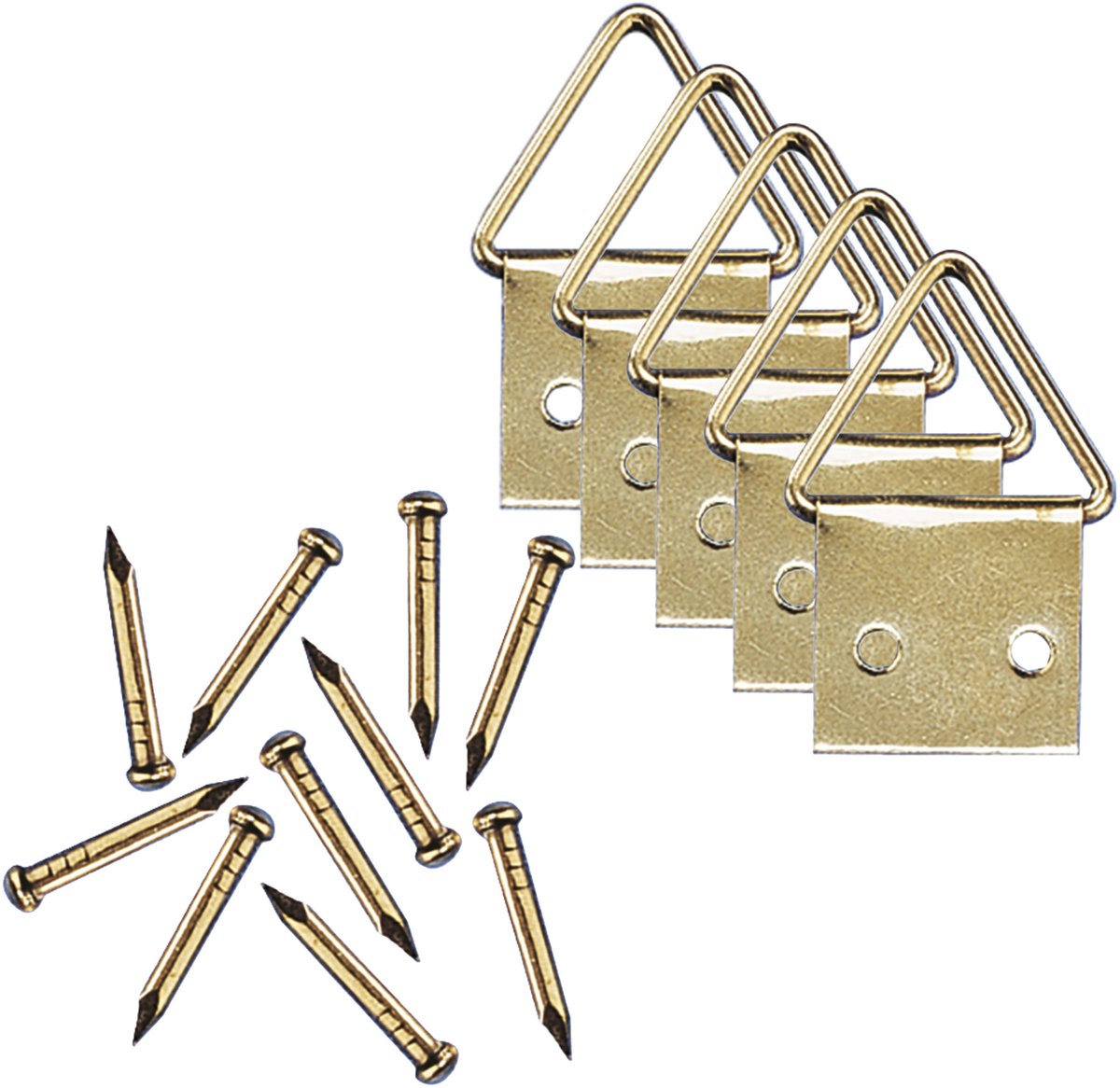 Ophangsysteem - 30x stuks - schildersdoeken haakjes - messing - schilderijhaakjes