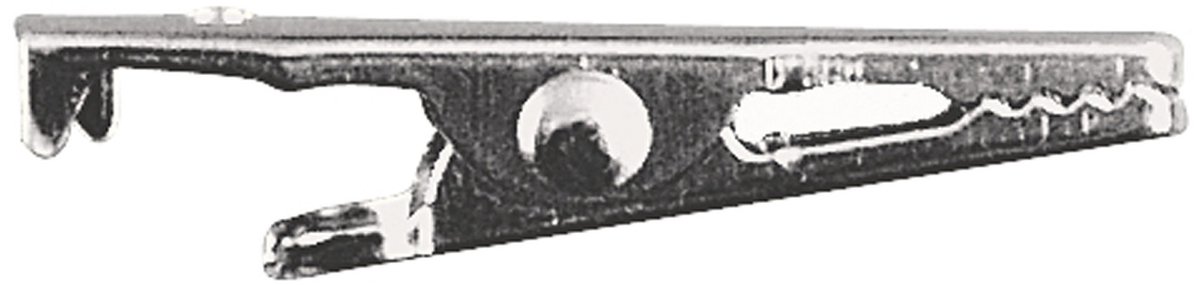 Rayher Krokodilklemmen - 4x stuks - platina - 4 cm - Voor DIY/elektronica en hobby