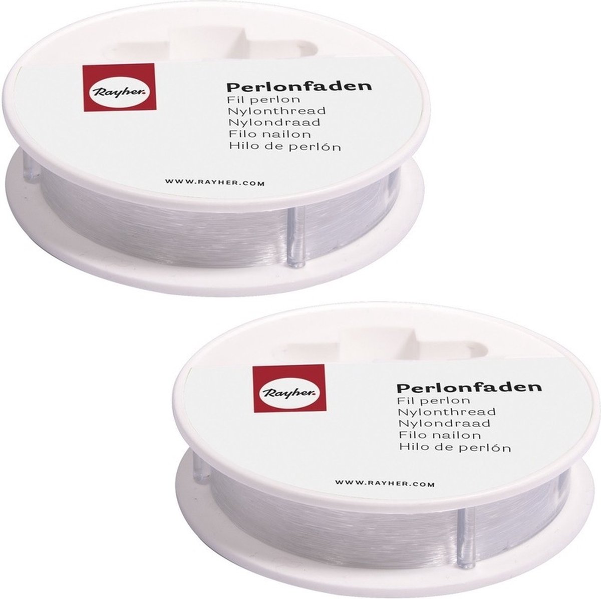 Rayher Nylon draad - 2x - wit - 0,7 mm - 25 m - hobby draad - sieraden maken - knutselen