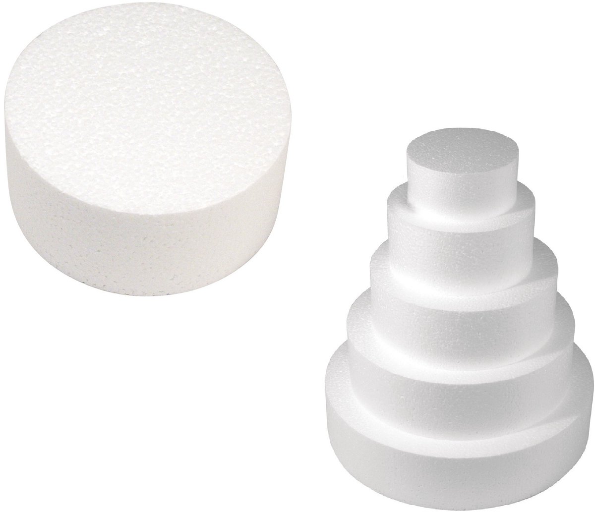 Rayher Piepschuim vormen schijf - 2x - Dia 10 cm breed en 7 cm dik - hobby figuren artikelen