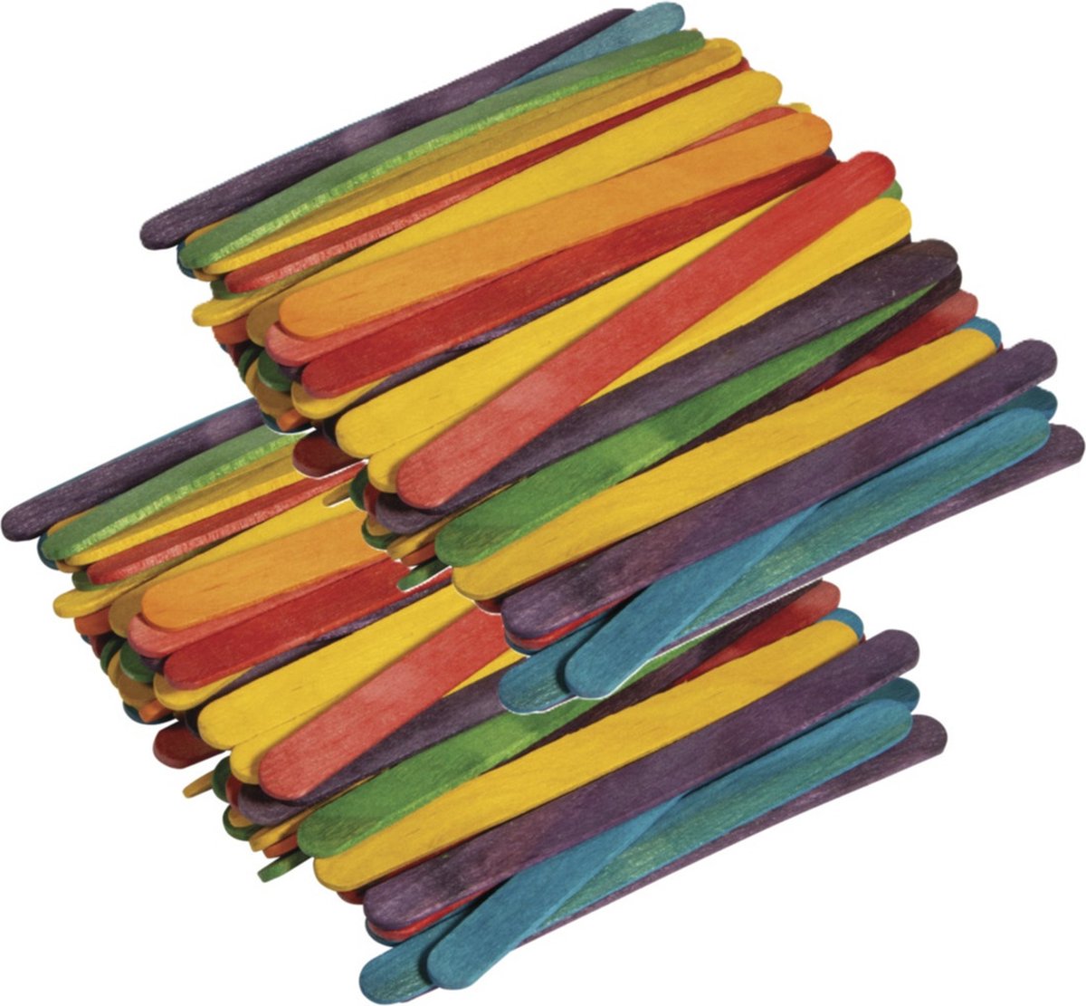 Rayher hobby Ijslollie stokjes/ijsstokjes/knutselhoutjes - multi kleuren - 144x stuks - 11 x 1 cm - hobby/knutselen