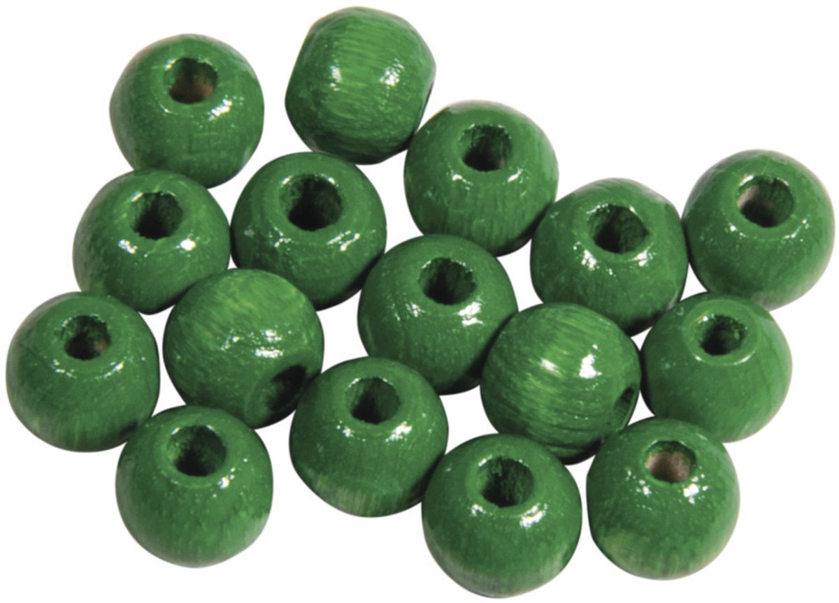 Rayher hobby kralen van hout - groen - Dia 6 mm - 230x stuks - DIY sieraden maken - Kralen rijgen