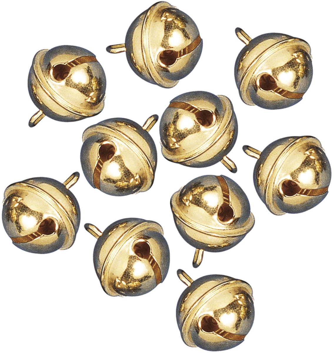 Rayher hobby metalen bellen/belletjes - 10x - goud - 19 mm - knutselen - Kerst kersmuts belletjes - Kattenbellen - Hobby- en Knutselmateriaal