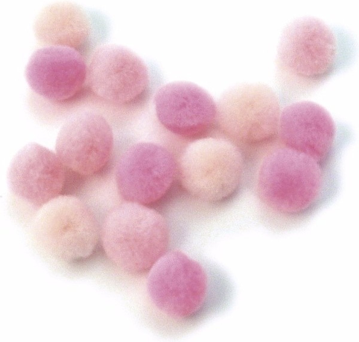 Rayher knutsel pompons - 120x - roze - 15 mm - Hobby en knutselen materialen