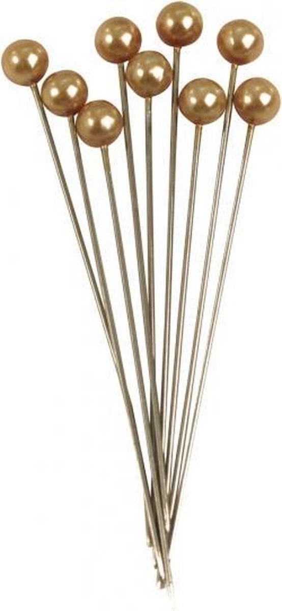  en met parel kop goud 75x stuks - Knutsel en hobby artikelen
