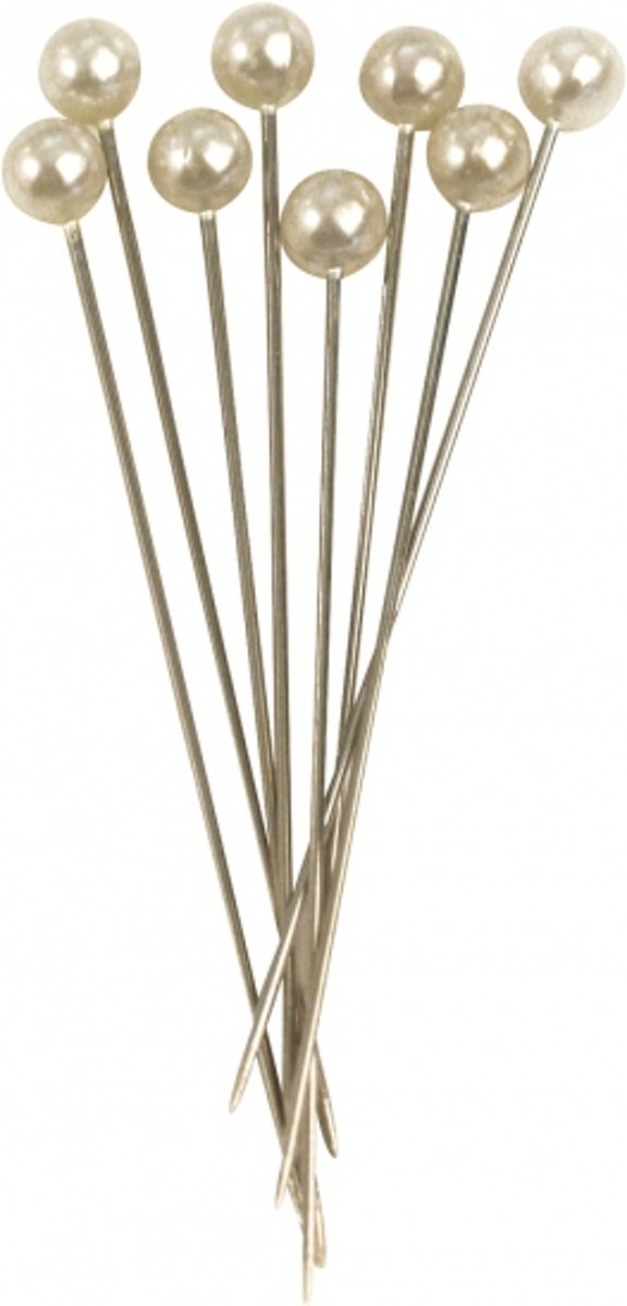 en met parel kop wit 100 stuks - hobbyartikelen/knutselspullen