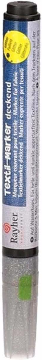 Zilveren glitter textielstift