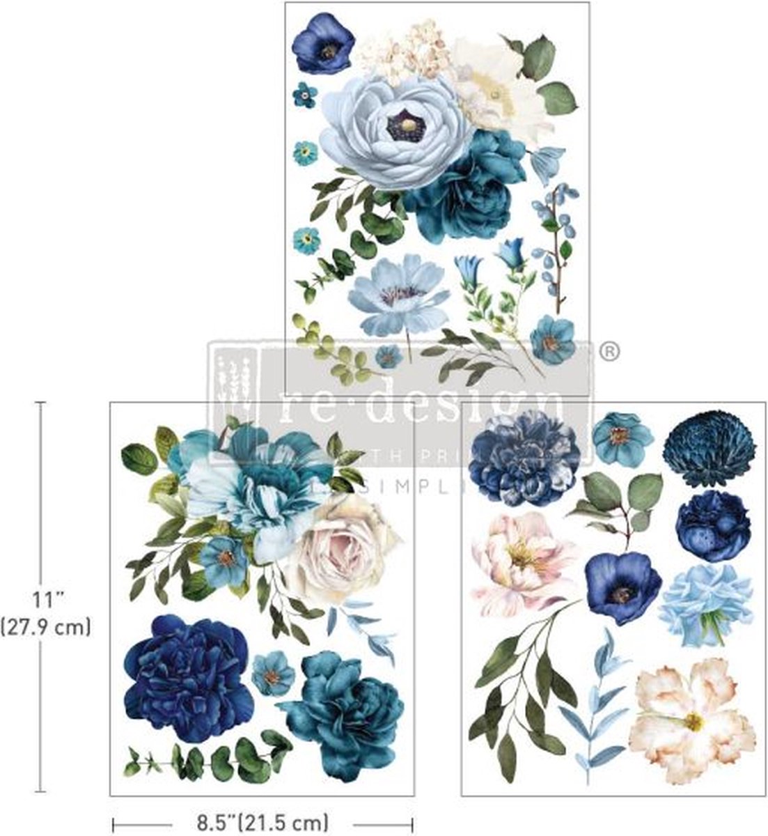 ReDesign with Prima - Middy Transfer– Blue Wildflowers