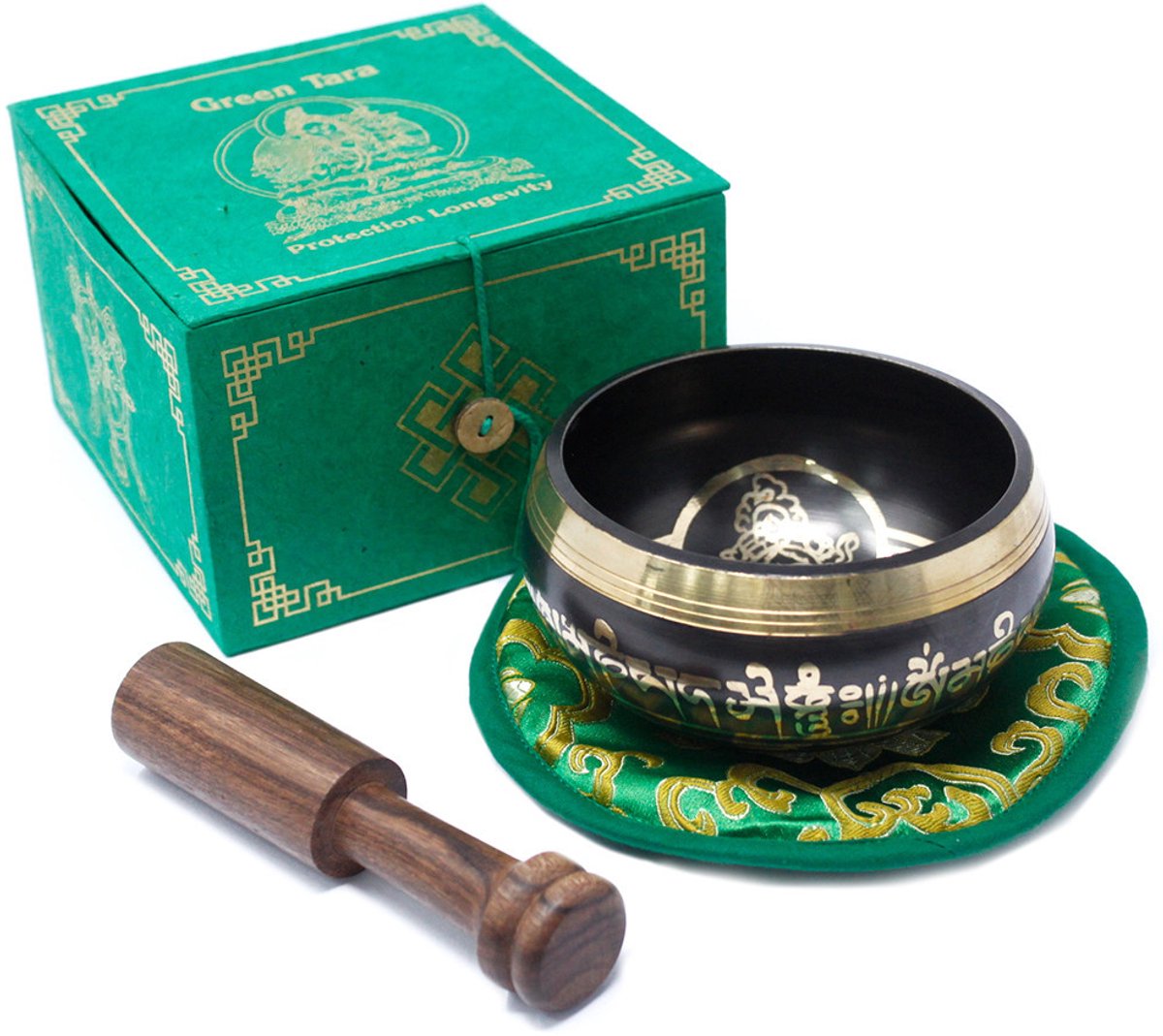 Klankschaal Set 10 cm – Handgemaakte Tibetaanse Klankschaal met Kussen & Klopper – Voor Meditatie en Mindfulness