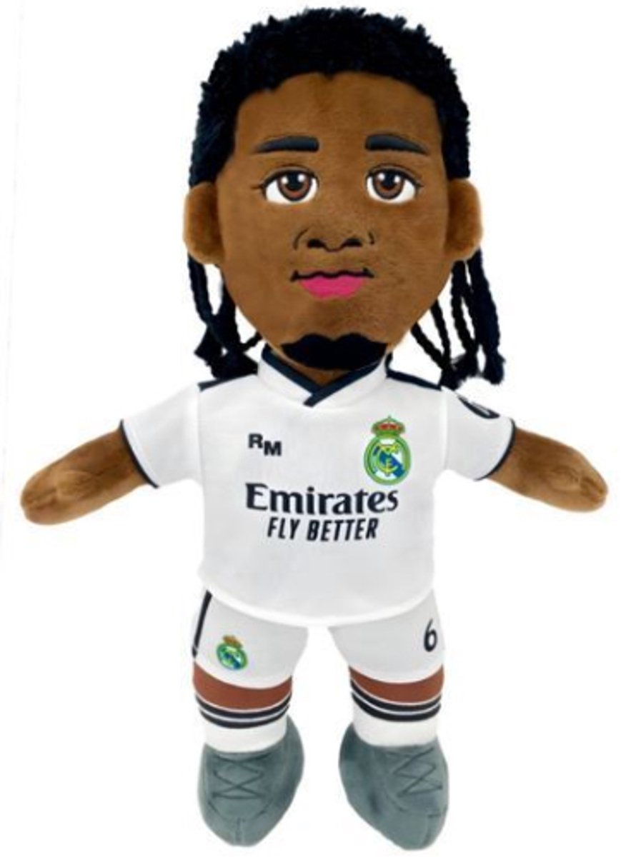Eduardo Camavinga 6 - Real Madrid Voetbal Pluche Knuffel Pop 28 cm - Football Soccer Plush Toy - Speelgoed Knuffels voor Kinderen Jongens Meisjes - Real Madrid Voetballer Merchandise