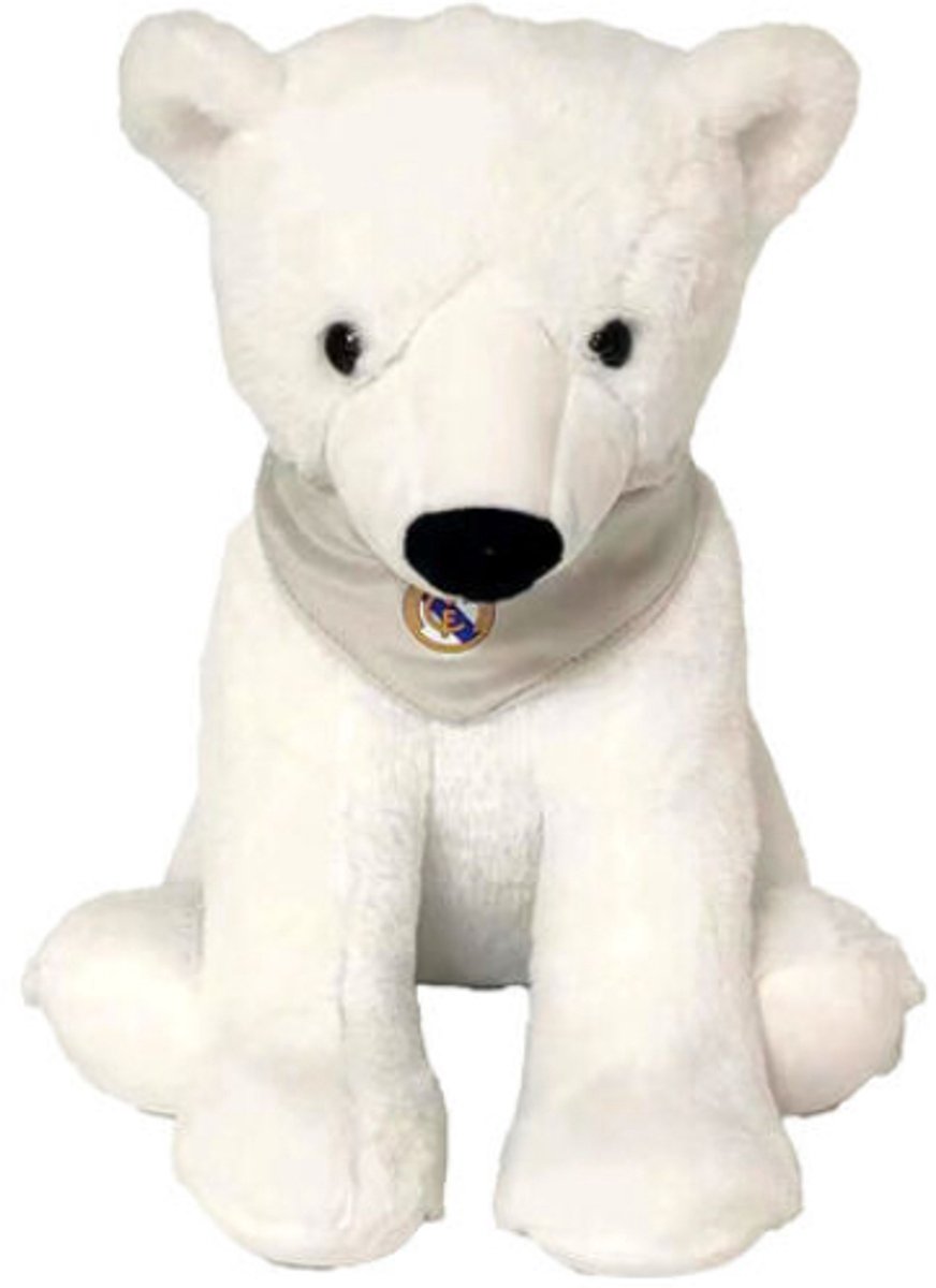 Real Madrid Voetbal Pluche Knuffel IJsbeer 30 cm - Speelgoed Knuffeldier Knuffelbeer Teddybeer voor Kinderen Jongens Meisjes - Polar Bear - Ice Bear IJs Beer