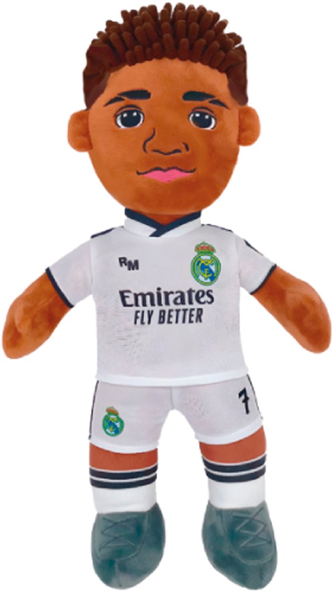 Vinicius Júnior 7 - Real Madrid Voetbal Pluche Knuffel Pop 28 cm - Football Soccer Plush Toy - Speelgoed Knuffels voor Kinderen Jongens Meisjes - Real Madrid Voetballer Merchandise