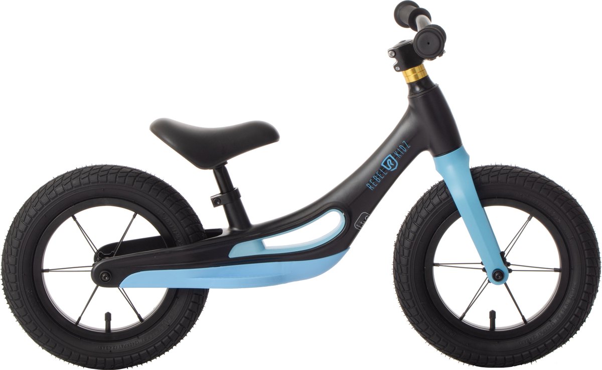 Rebel Kidz Loopfiets - Loopfiets - 12 Inch - Zwart/Blauw