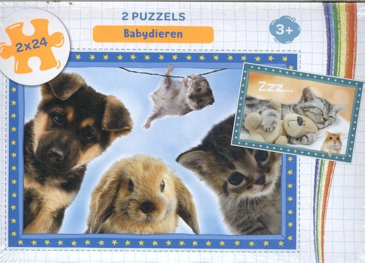 Rebo Productions Legpuzzels Babydieren Junior 48 Stukjes