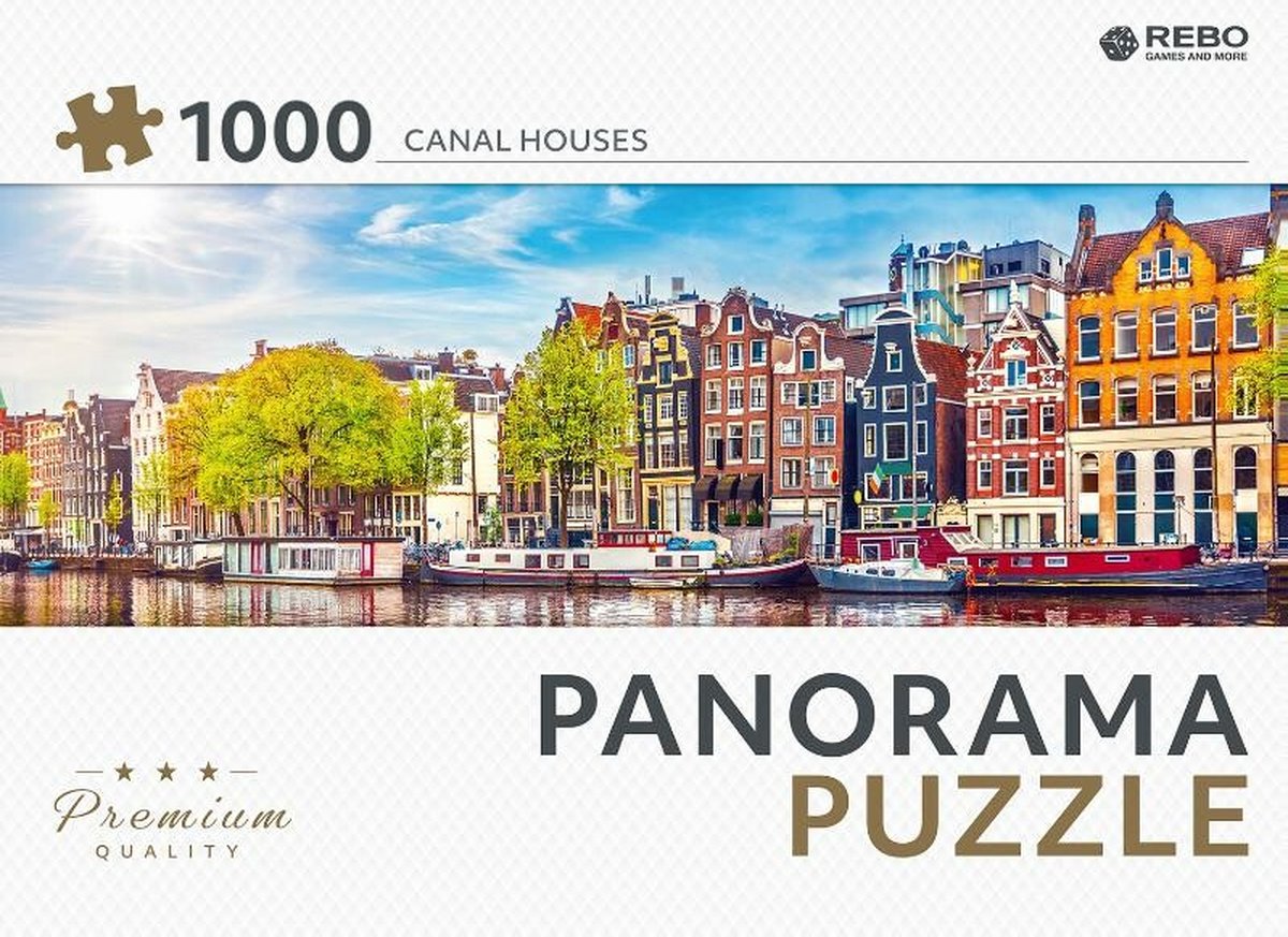 Rebo legpuzzel panorama 1000 stukjes - Canal houses