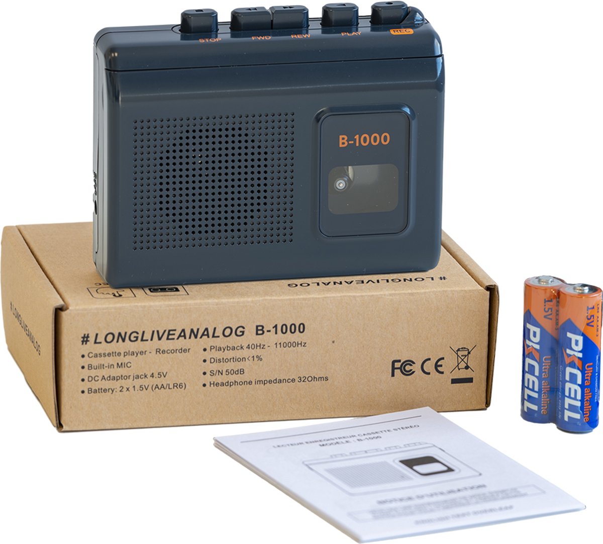 Lecteur Cassette Portable B-1000 Player with Loudspeaker