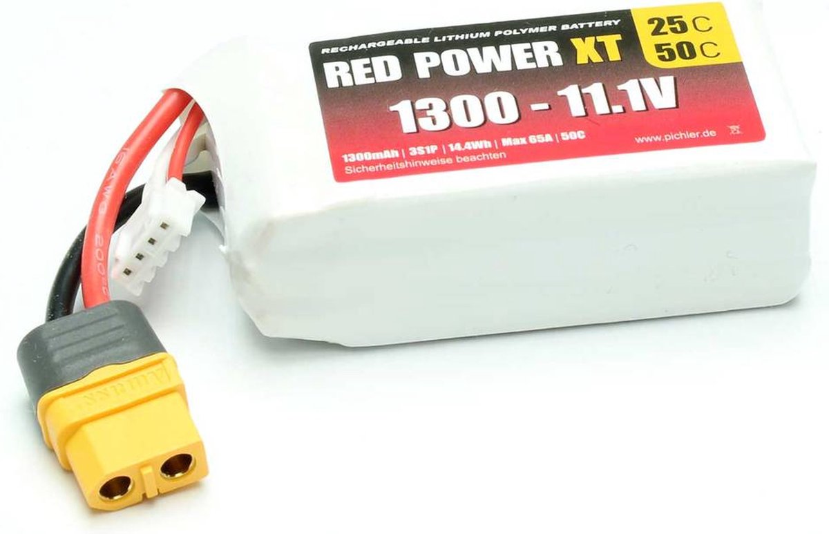 Red Power LiPo accupack 11.1 V 1300 mAh Softcase XT60