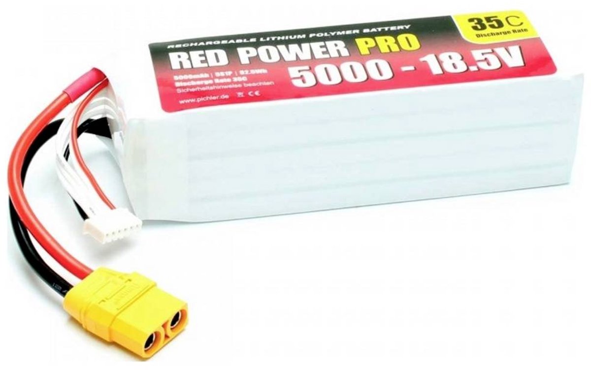 Red Power LiPo accupack 18.5 V 5000 mAh 35 C Softcase XT90