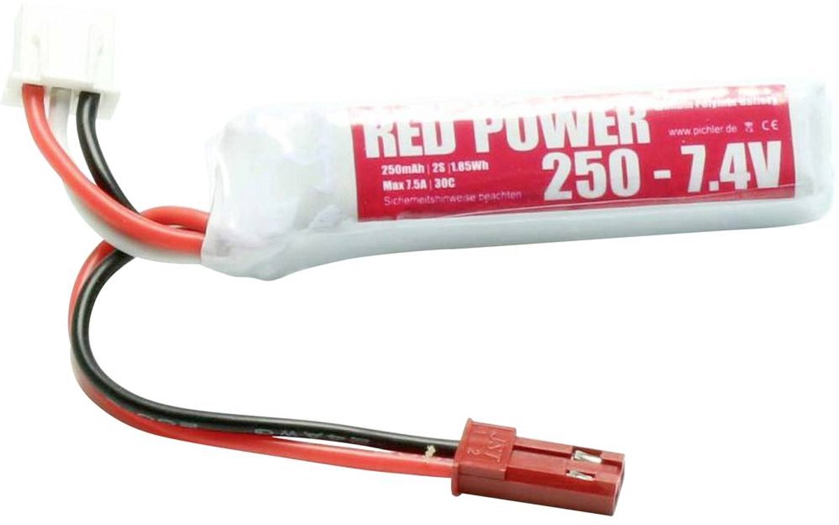 Red Power LiPo accupack 7.4 V 250 mAh Softcase JST