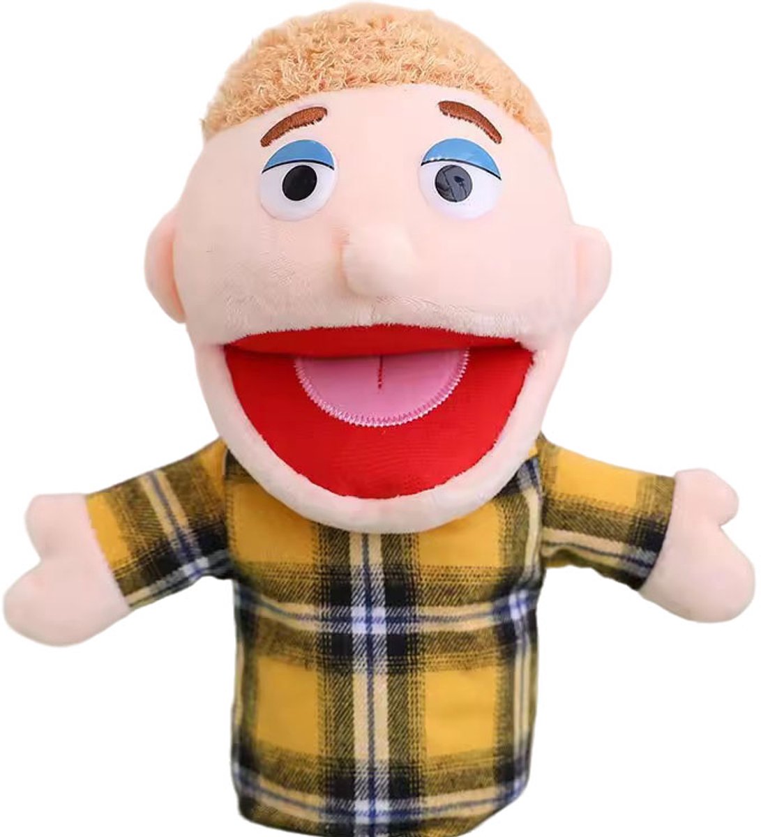 Handpop met beweegbare mond - Puppet - Jongetje - Educatief - Speelpop