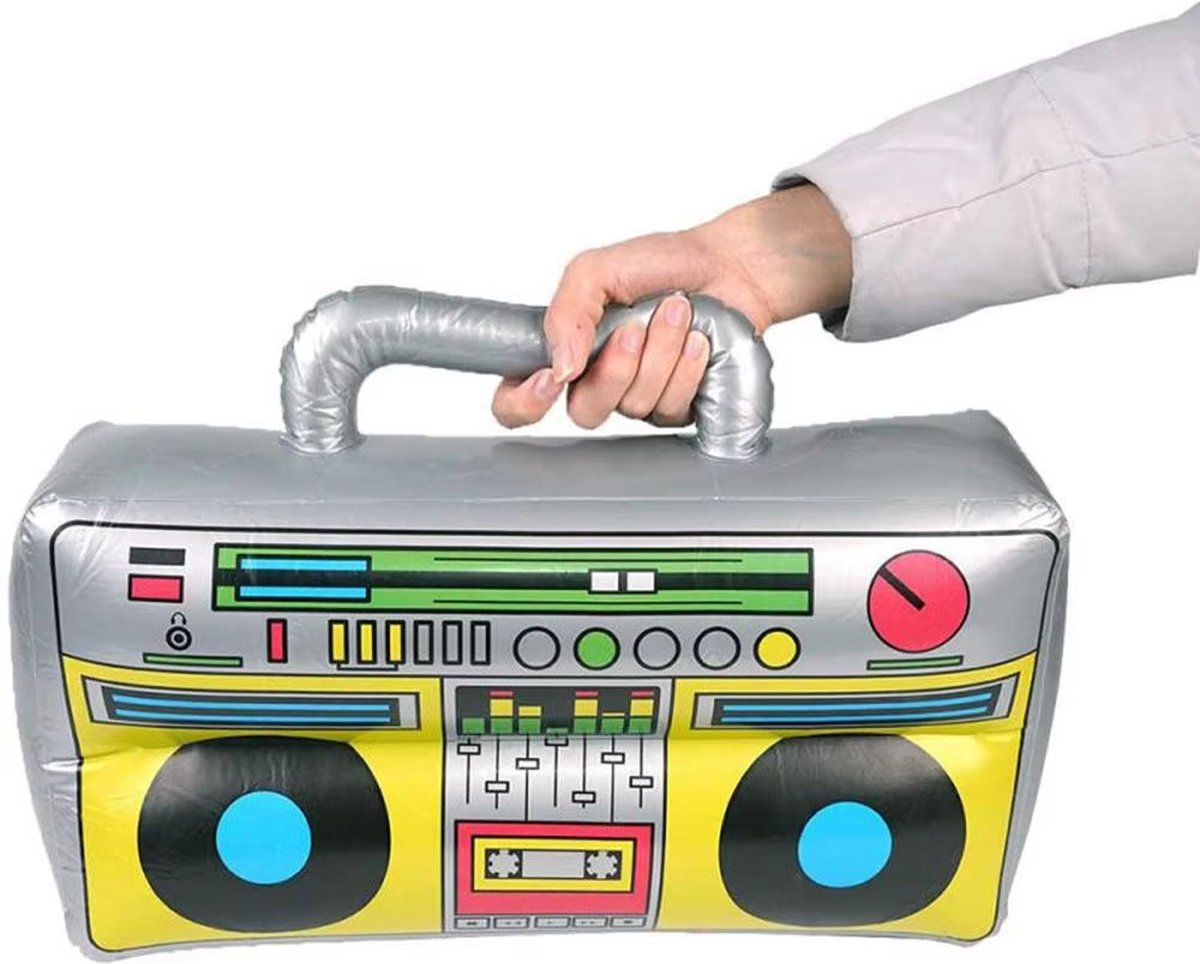 Opblaasbare Retro Boombox - Ballon - Radio - DJ - Grootte 42 cm - Feestdecoratie Balon