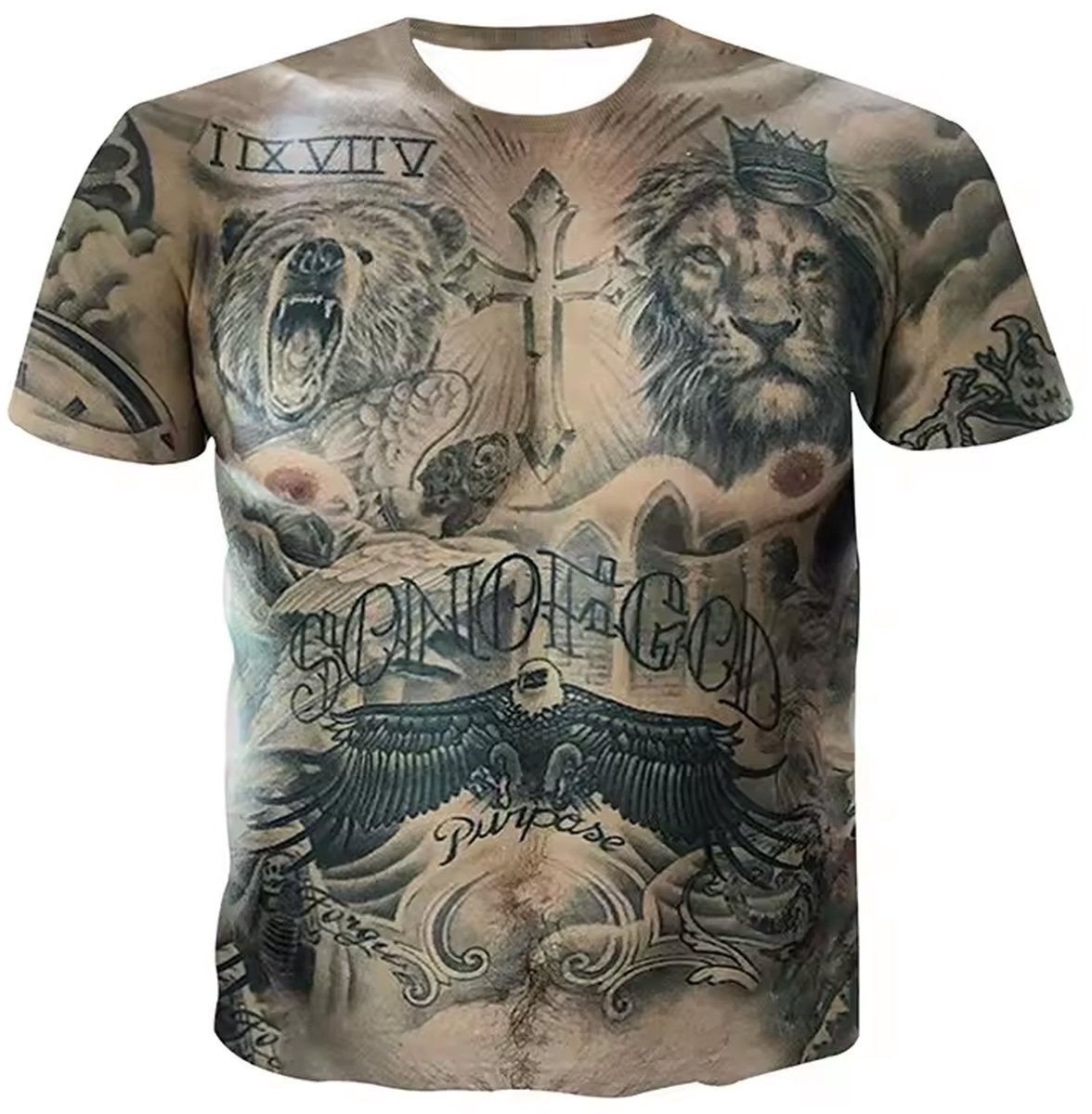 Tatoeage Shirt - Tattoo - Crimineel - Rapper - Fout - Blote Buik T-shirt - Maat XXL