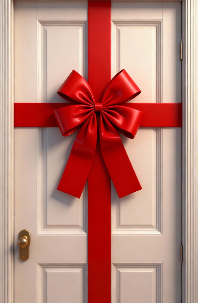 Universele Deurstrik - Kerst Deur Strik - Rood - Versiering - Verstelbaar Lint