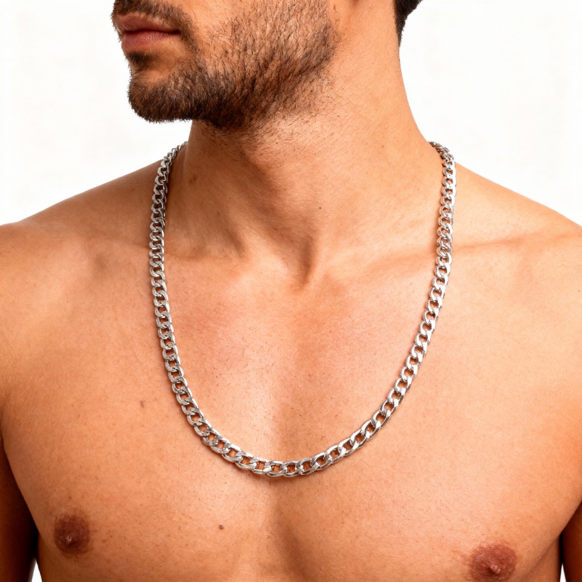 Zilver Kleurige Ketting 65CM - Cuban Link - Curb Chain - Ronde Schakel