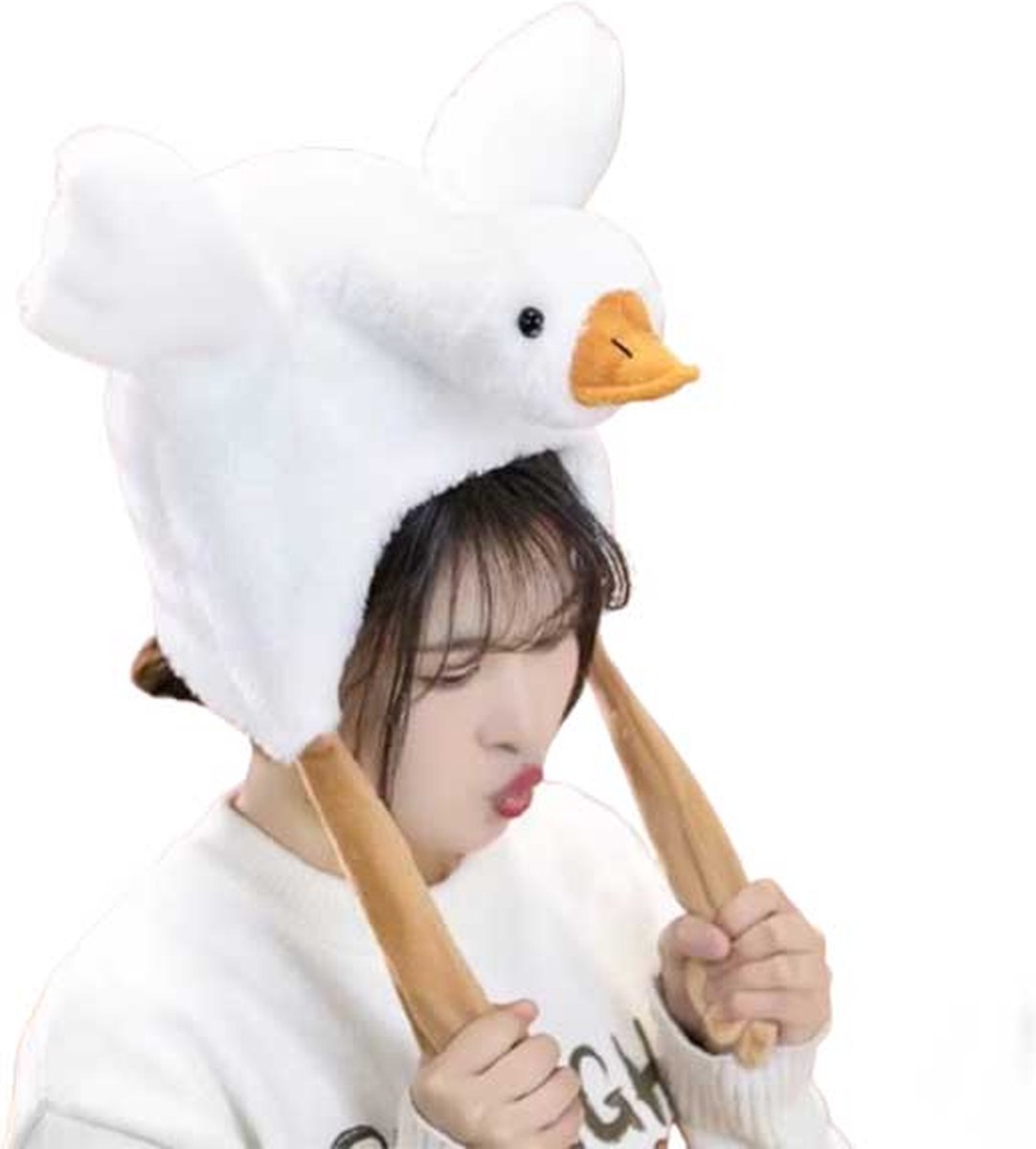 Vliegende Gans Hoed - Piepend - Vleugels Omhoog - Muts - Eend - Bewegend