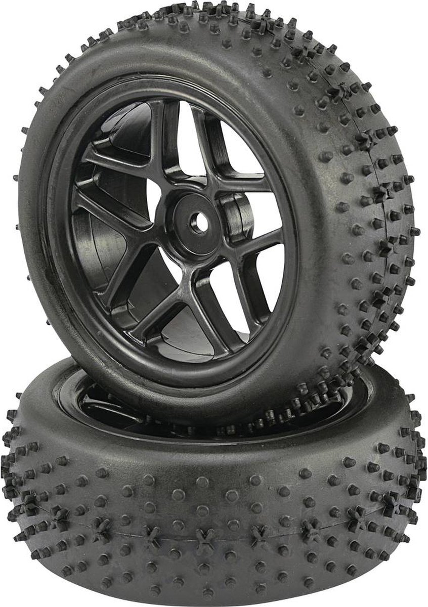 Reely 1:10 Buggy Complete wielen Spike 5-dubbelspaaks Zwart 2 stuk(s)