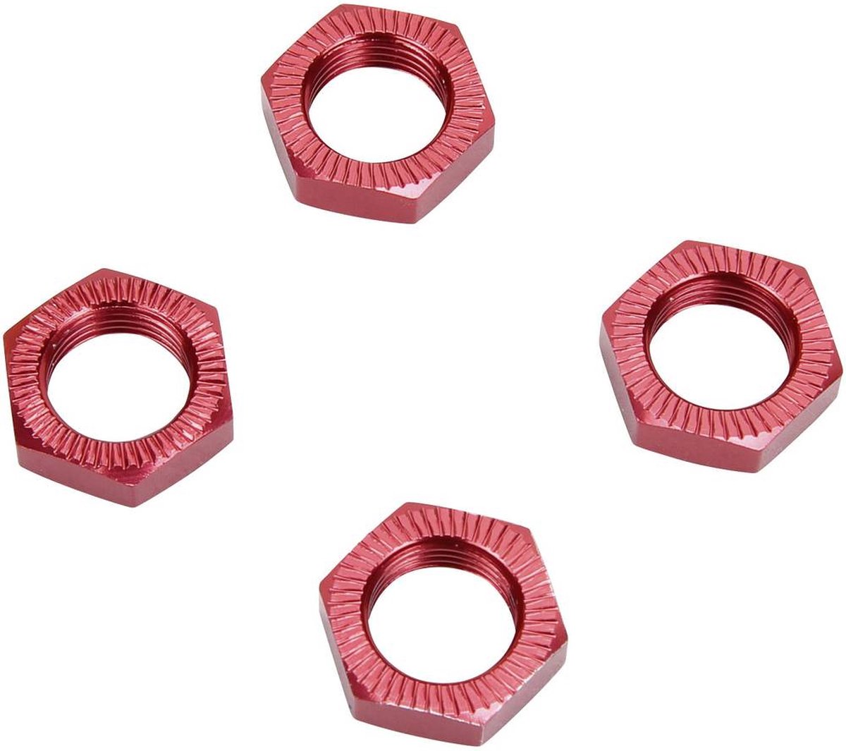 Reely 1:8 Zelfzekerende wielmoeren Rood 4 stuk(s)