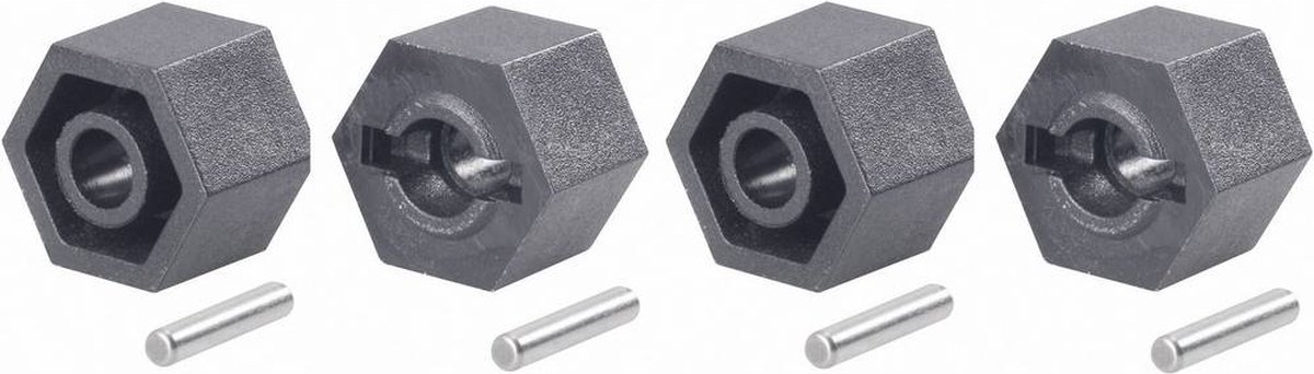Reely 9 mm 1:10 Kunststof velgmeenemer 12 mm 6-kant 9 mm Zwart 1 set(s)