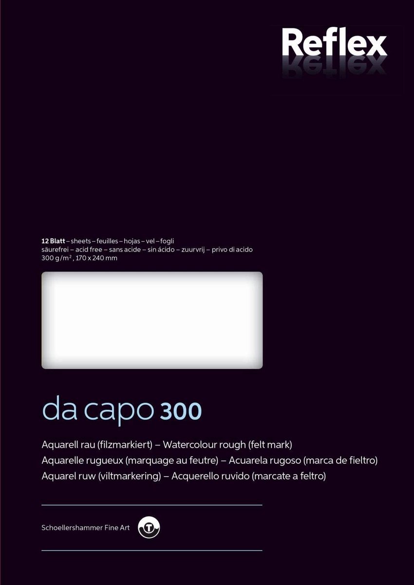 Aquarelpapier da capo 24x32cm 300g/m2 blok 12 vel VF5004241