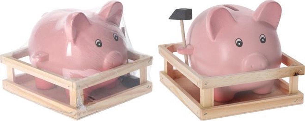Relaxwonen - Spaarvarken met hamer - leuk cadeau - unieke spaarpot