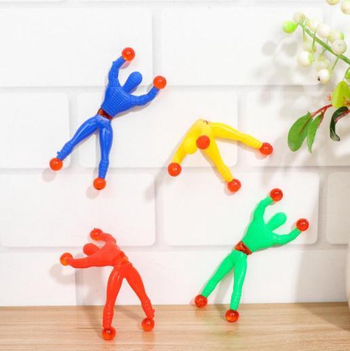 Raamklimmer - Kleverige Poppetjes - Sticky Acrobaat - 10 Stuks