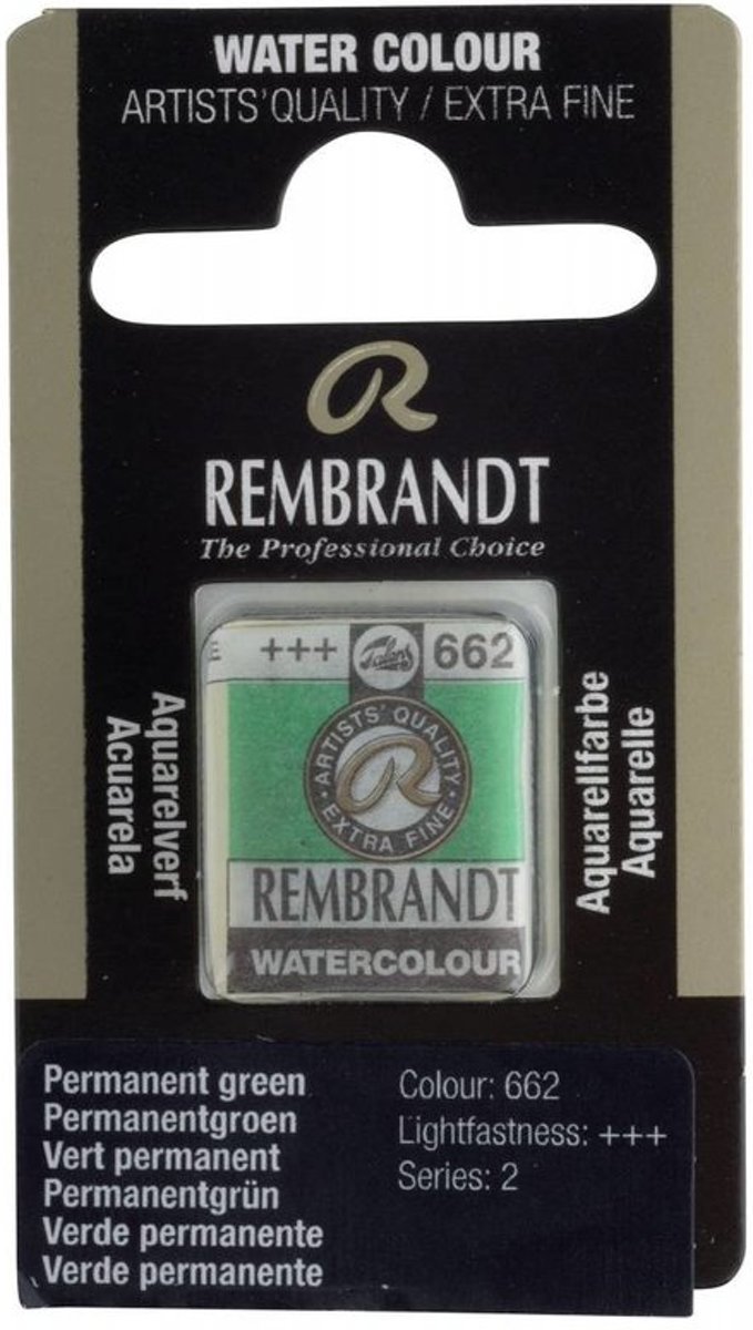 Rembrandt water colour napje Permanent Green (662)