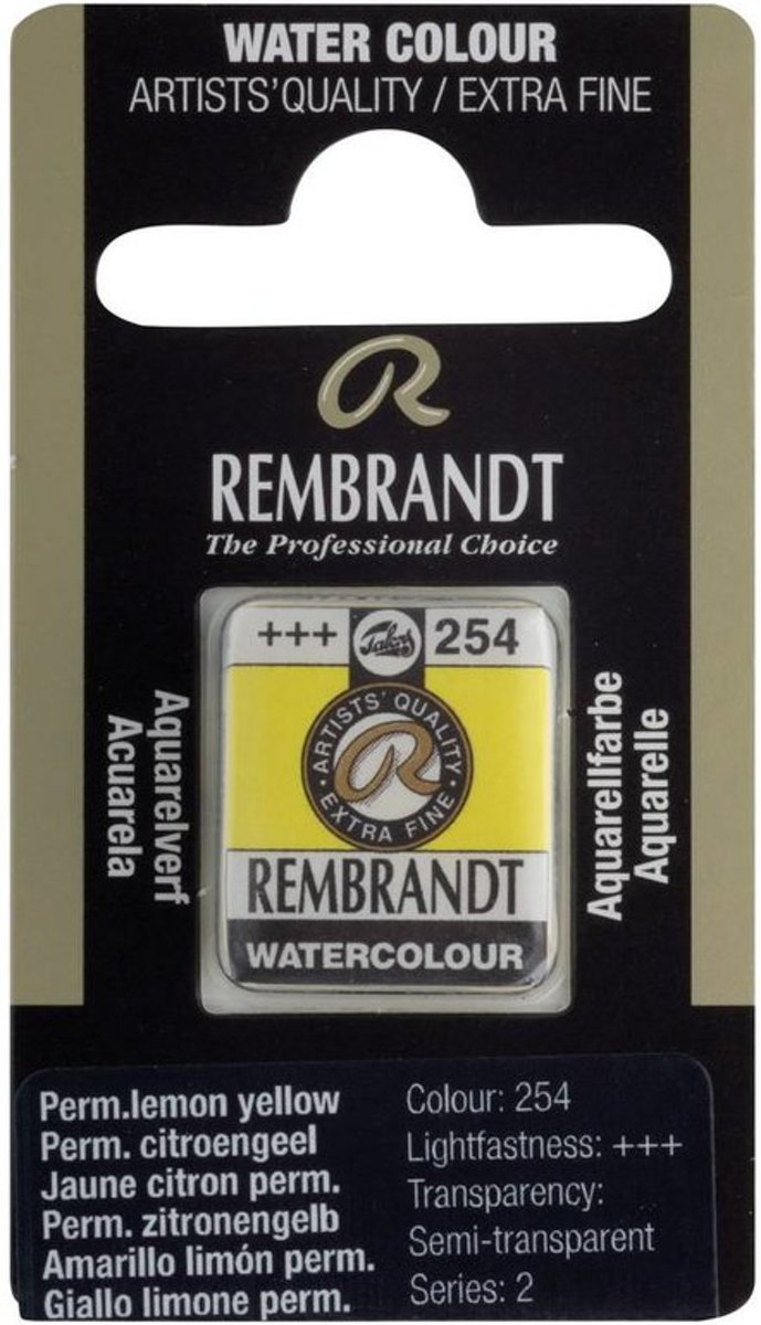 Rembrandt water colour napje Permanent Lemon Yellow (254)