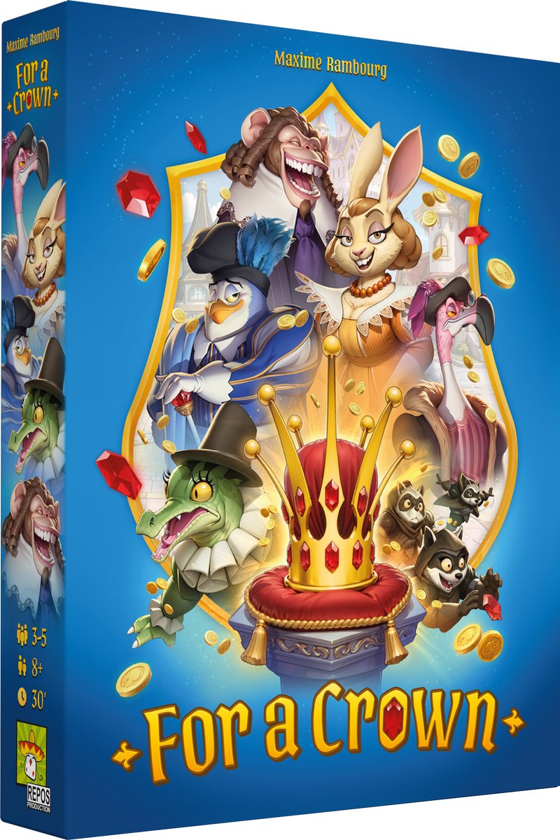 Repos Production - For a Crown - Nederlandstalig Bordspel - Geschikt voor 3-5 Spelers