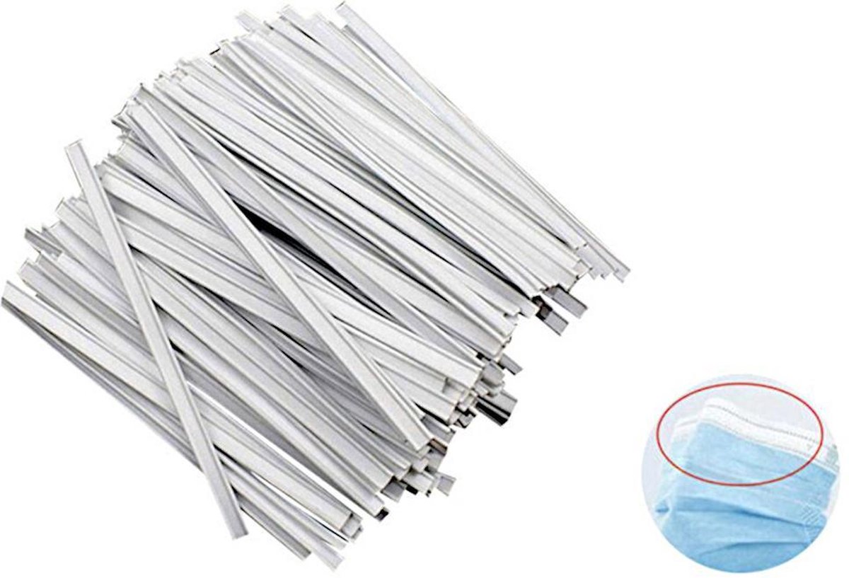 Neusbeugel - neusbrug - 50 st - voor het maken van maskers - mondmaskers - dubbel metaal neusclip - DIY