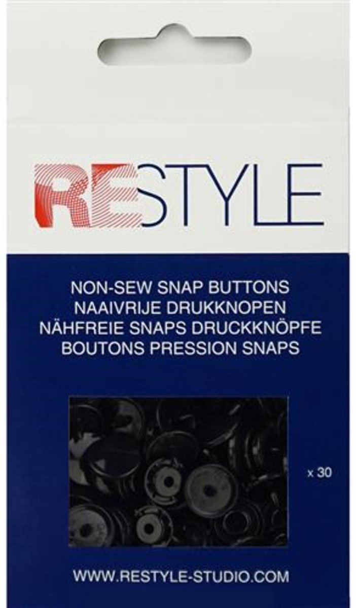 Naaivrije plastic drukknopen 12,4 mm, 30 stuks