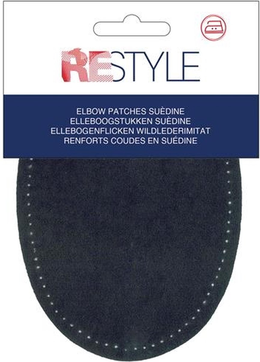 ReStyle Elleboogstukken suèdine Donkerblauw 14 cm x 9.5 cm opstrijkbaar