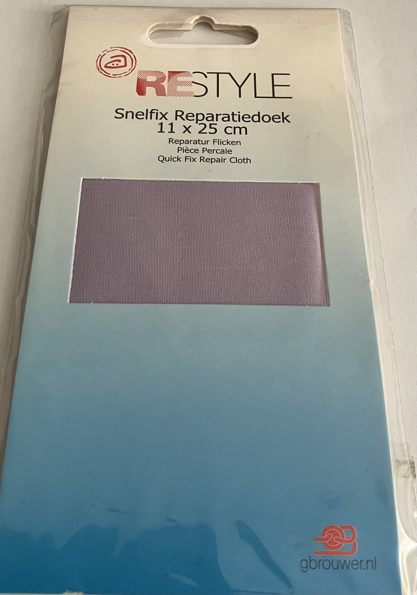 Reparatiedoek lila instrijkbaar 11 x 25 cm