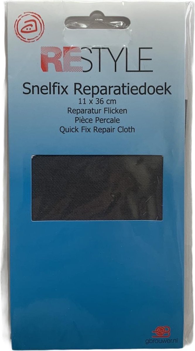   Strijkbaar Reparatiedoek Grijs - 11 x 36 cm