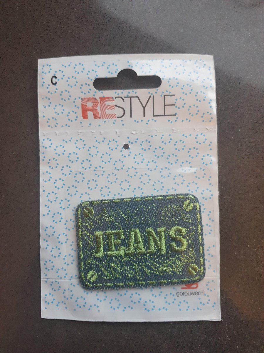   strijkappicatie jeans groen 4 stuks