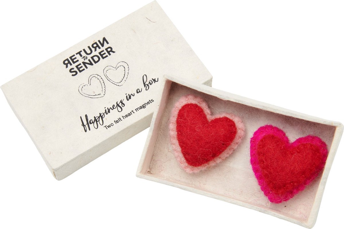 Return to Sender Magneetjes - Hartjes - 2 Stuks - In doosje