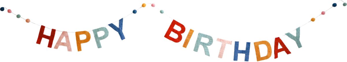 Vilt slinger - Happy Birthday